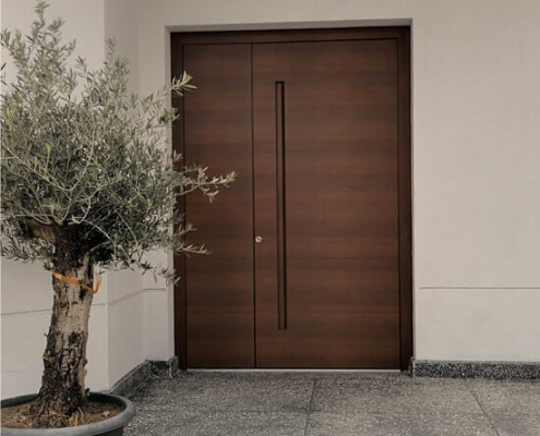 Dvokrilna vhodna vrata imitacija lesa