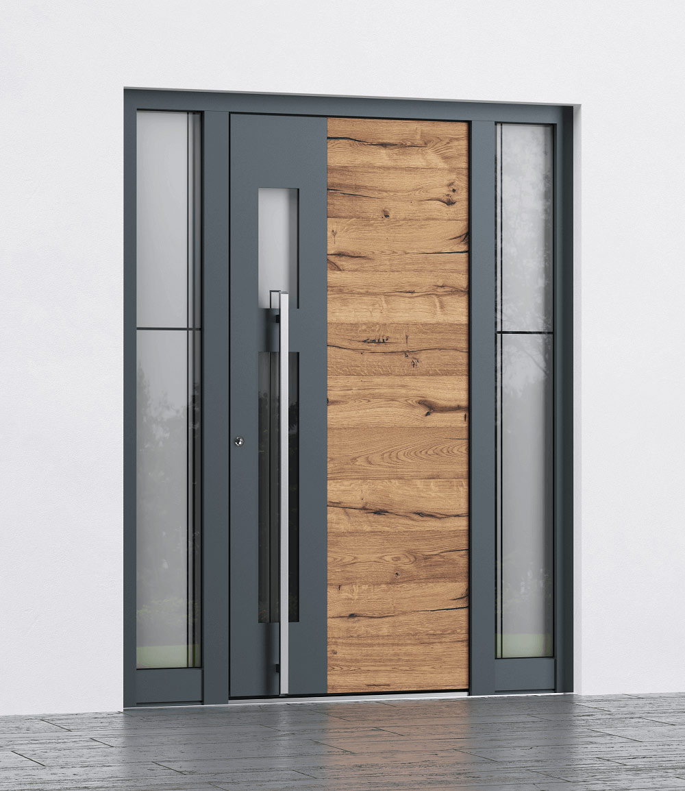 Moderna vrata Inotherm s steklom.