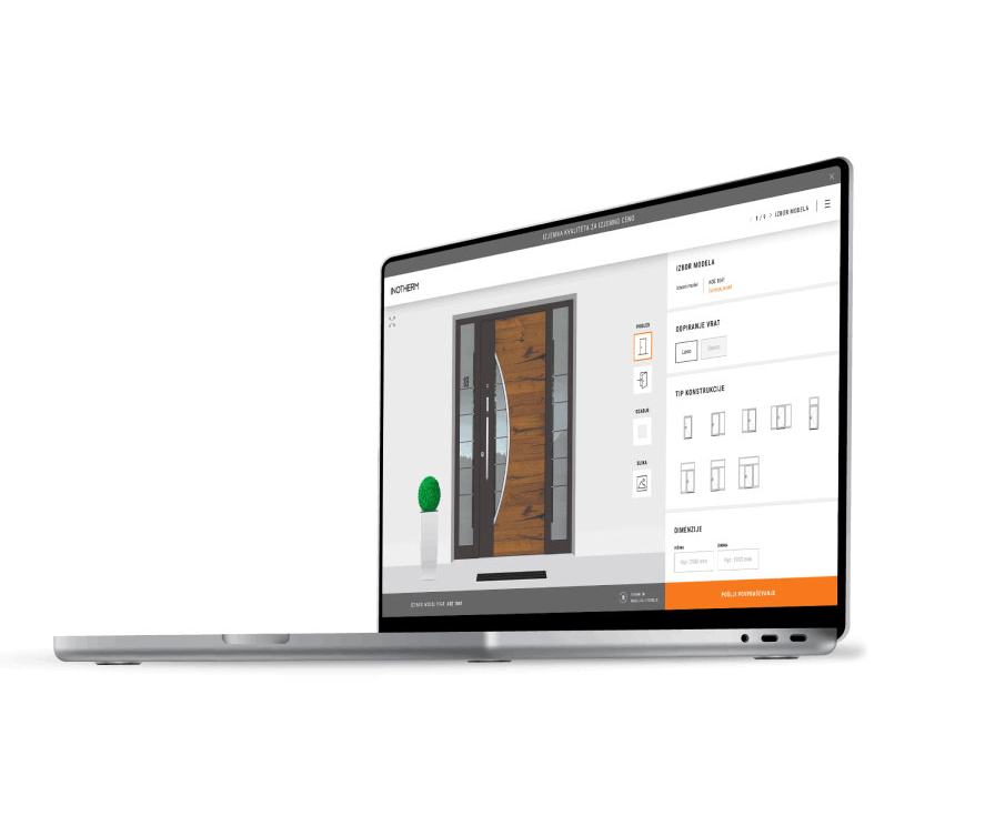 Vhodna vrata v konfiguratorju