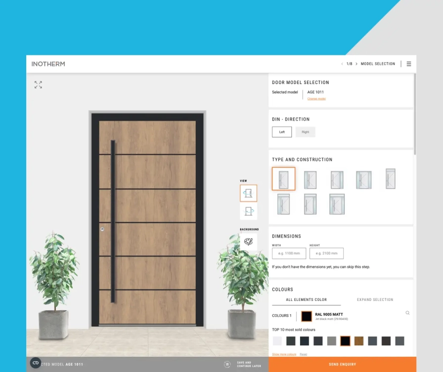 Konfigurator za aluminijasta vhodna vrata