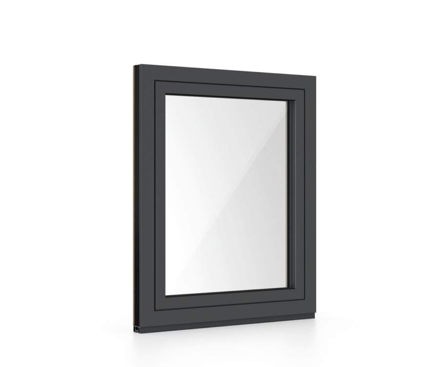 Pogled na aluminijasto sivo okno