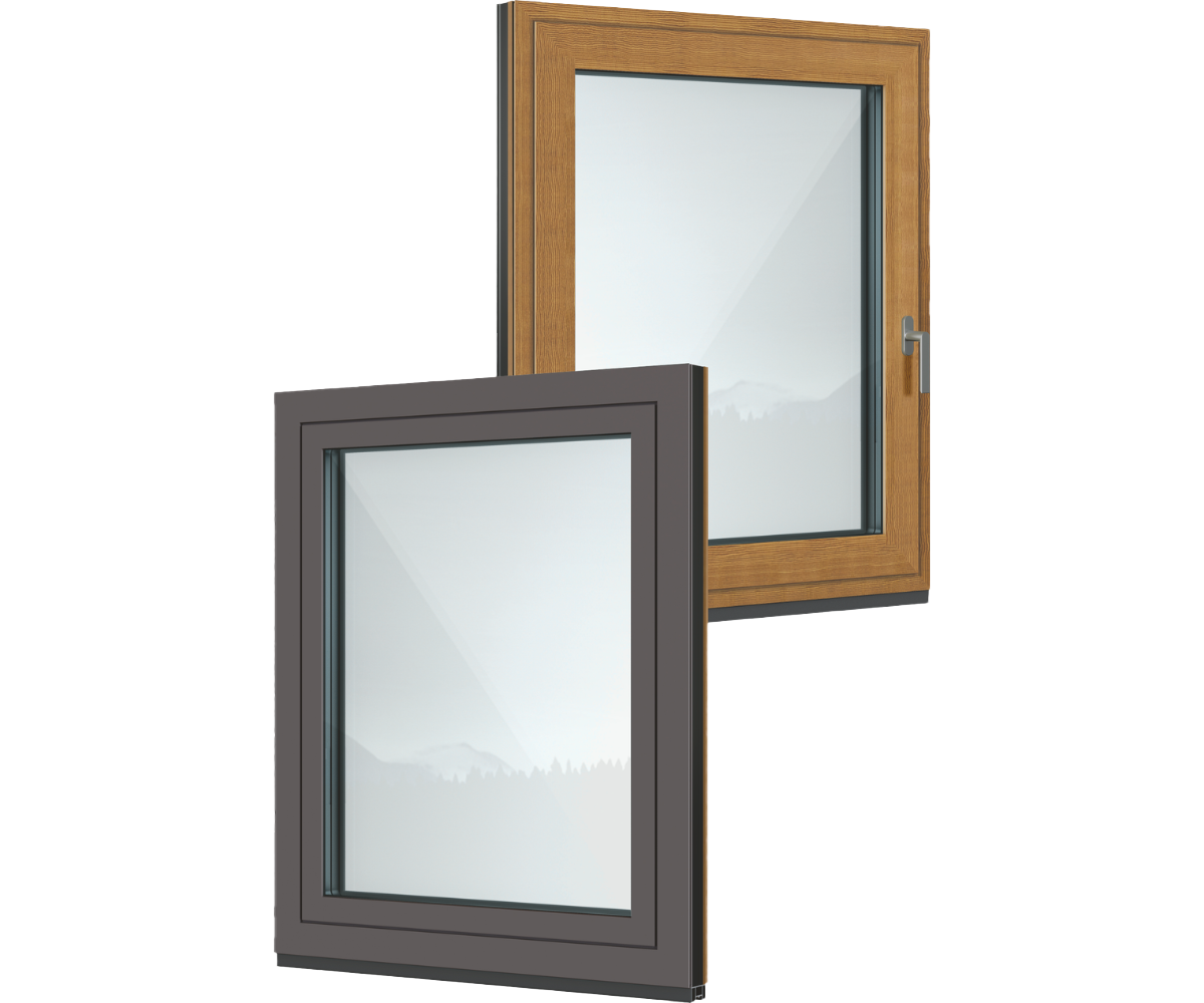 Prikaza dveh oken, enega iz zunanje strani in enega iz notranje